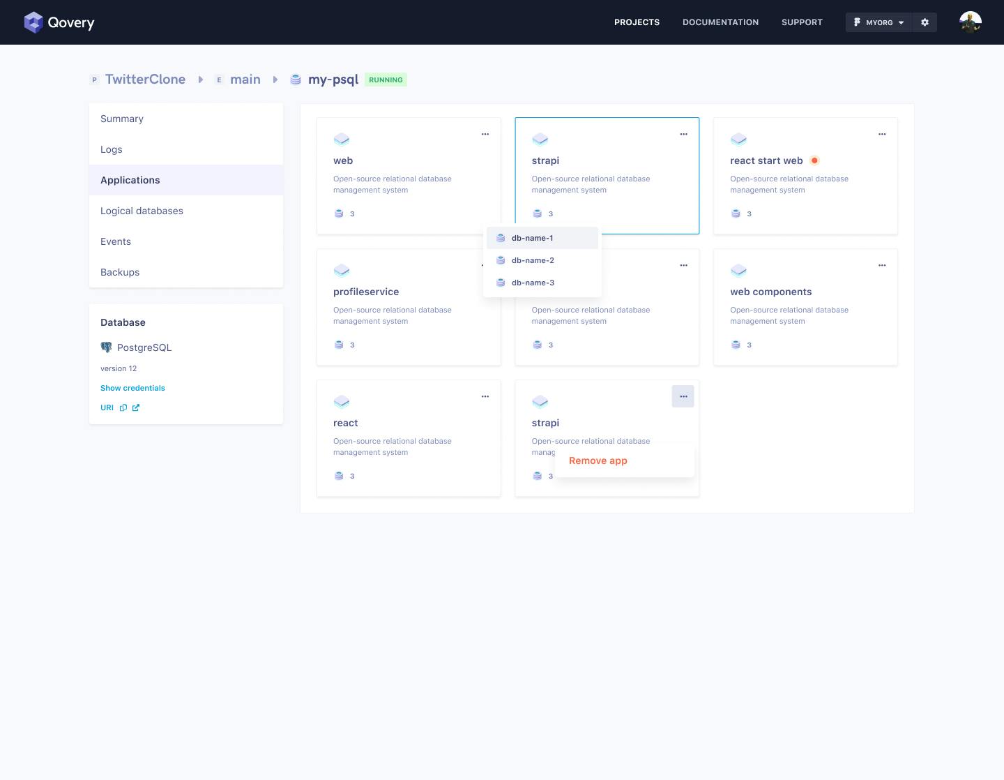 View the link between your databases and your app