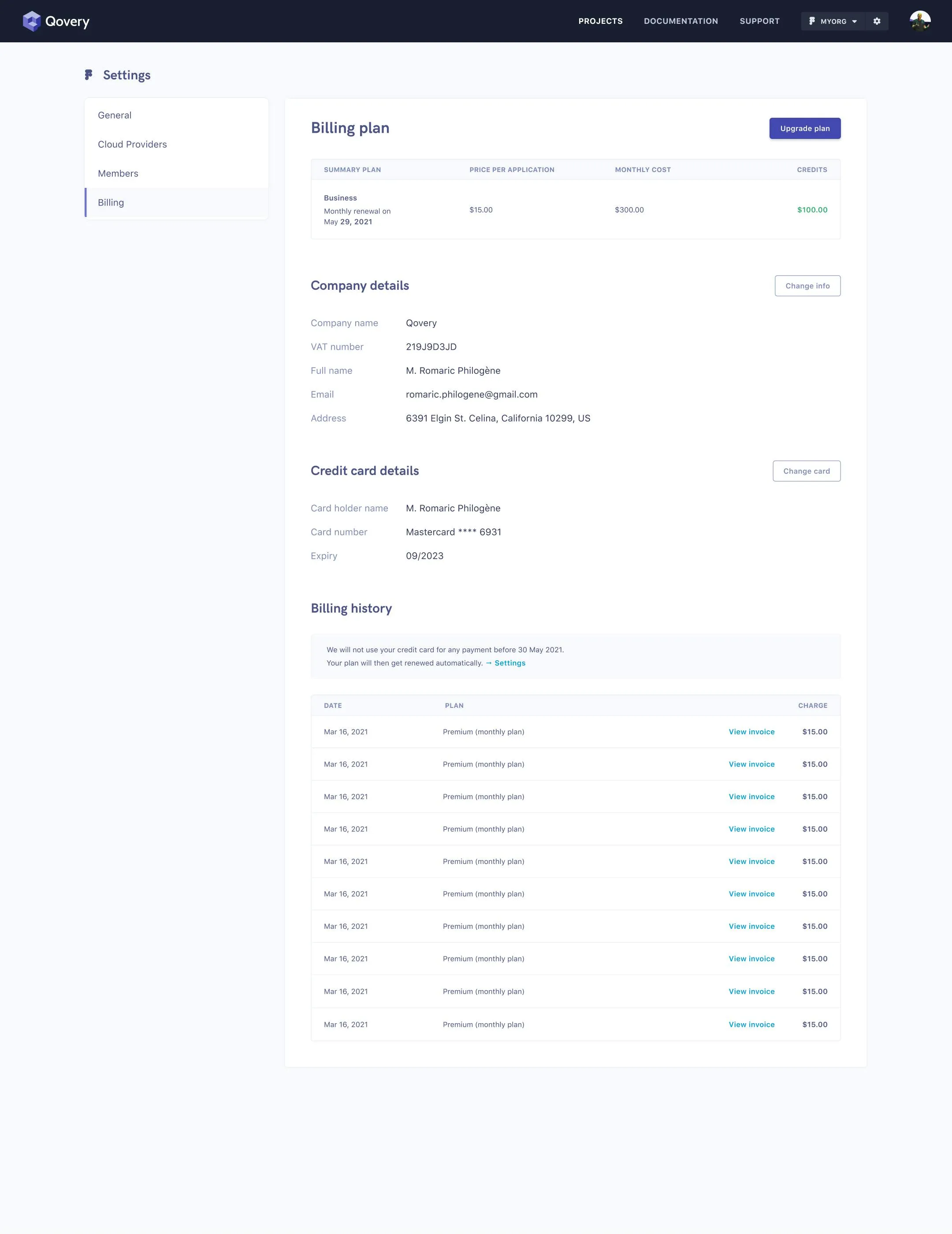 Transparent pricing