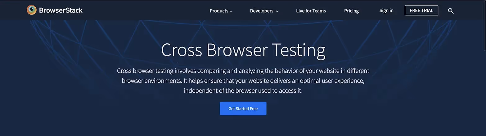 Cross Browser Testing Landing Page