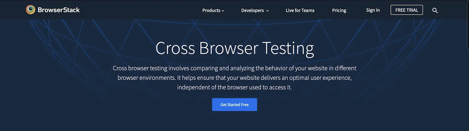 Cross Browser Testing Landing Page