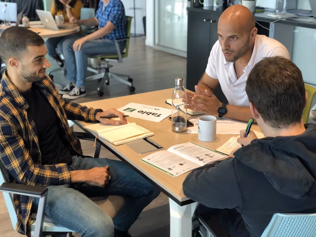 Romaric and Morgan interviewing CTOs