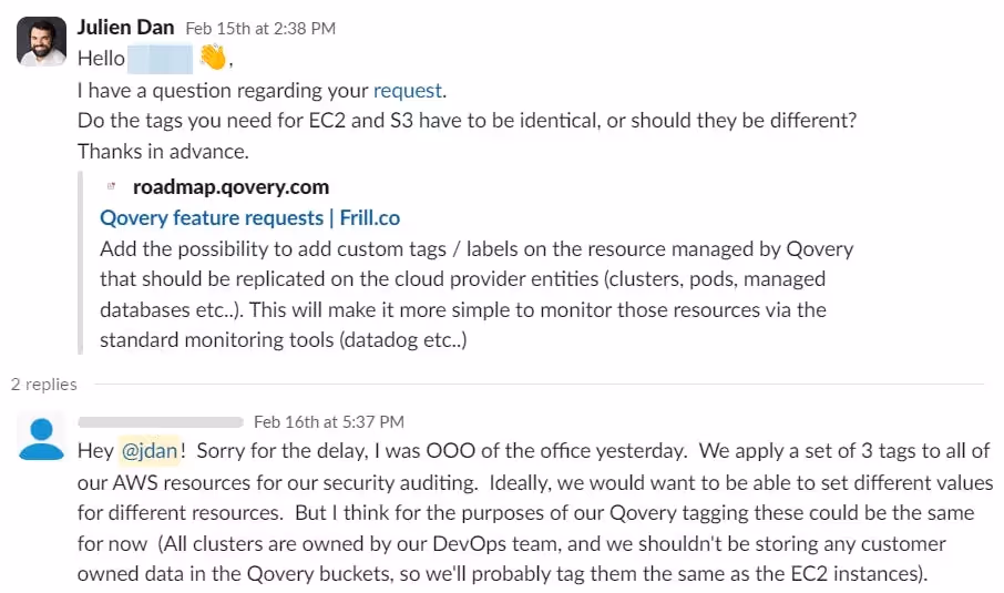 Reaching our users via Slack