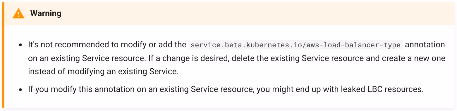 You can't easily migrate from "built-in NLB" to "ALB Controller NLB"
