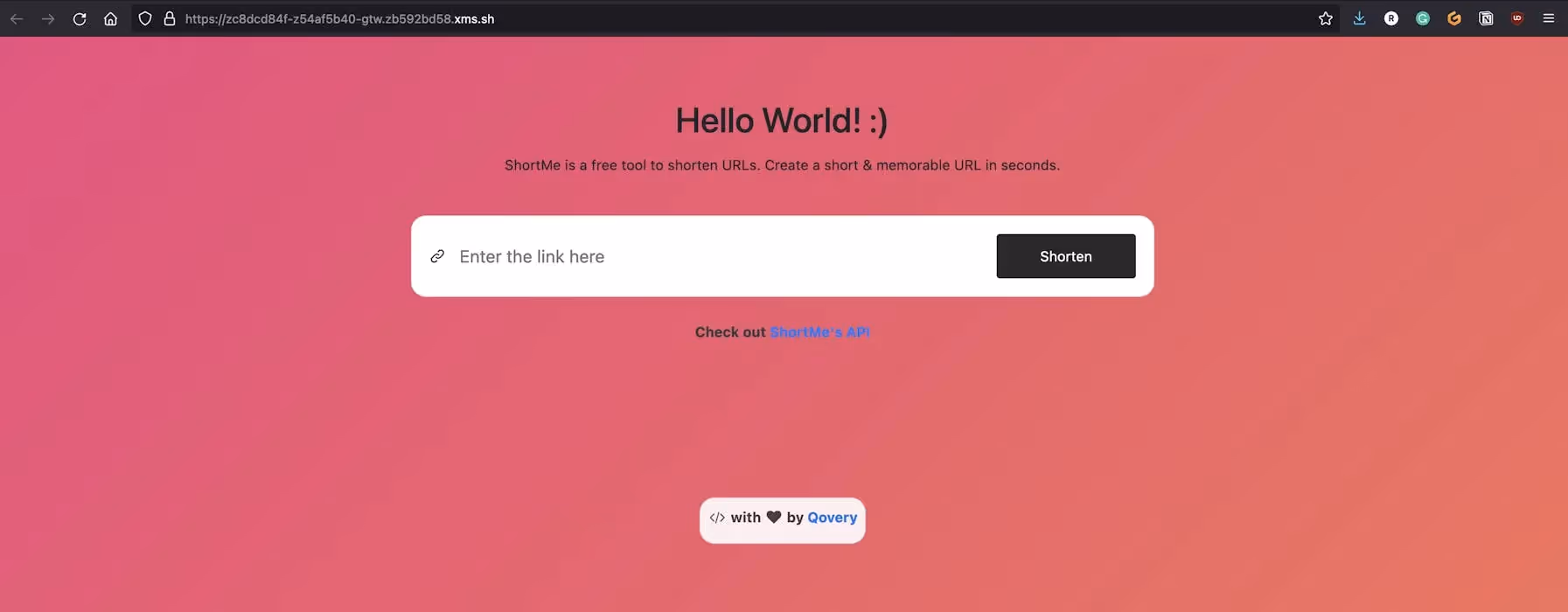 And this is my app accessible via a temporary domain and a TLS 😎