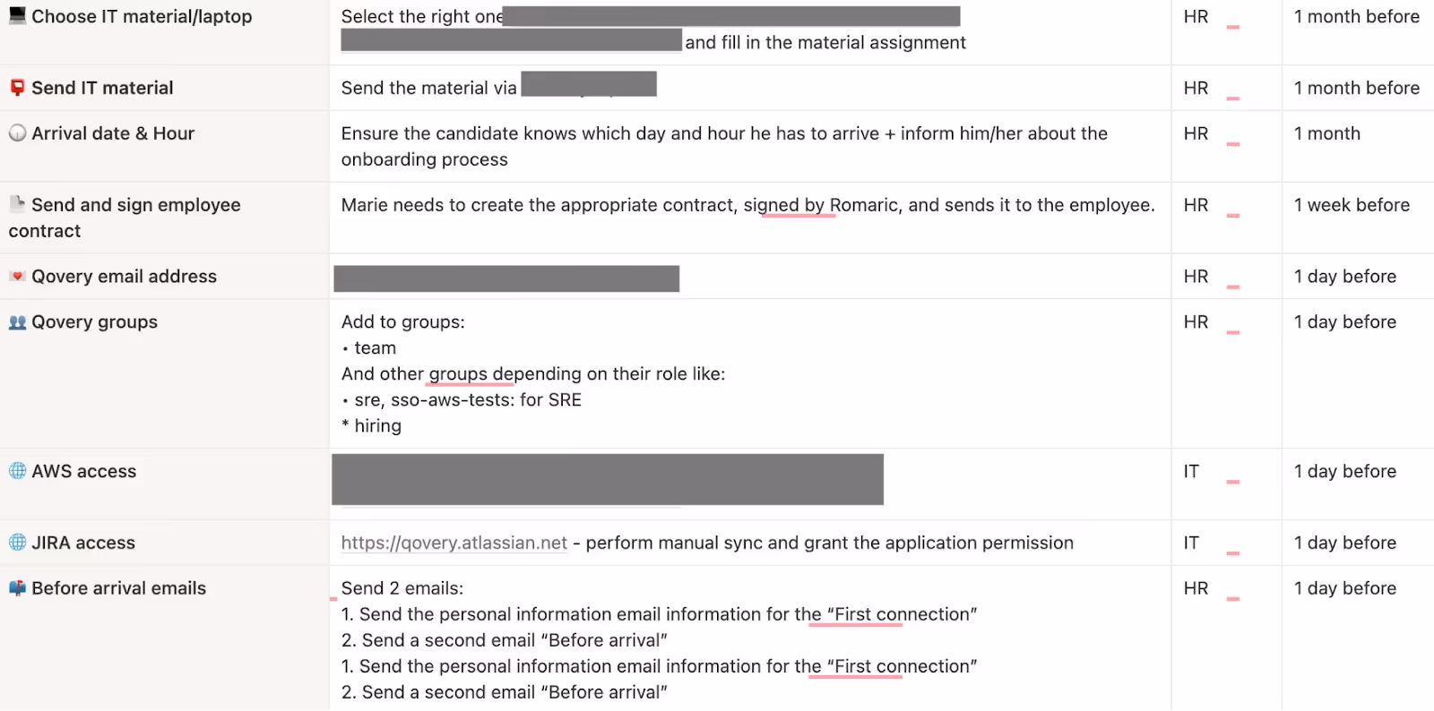 The previous onboarding experience managed through on a simpe Notion's page