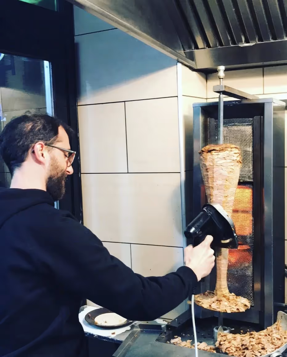 Benjamin's side hustle as a "Maitre Kebabier"