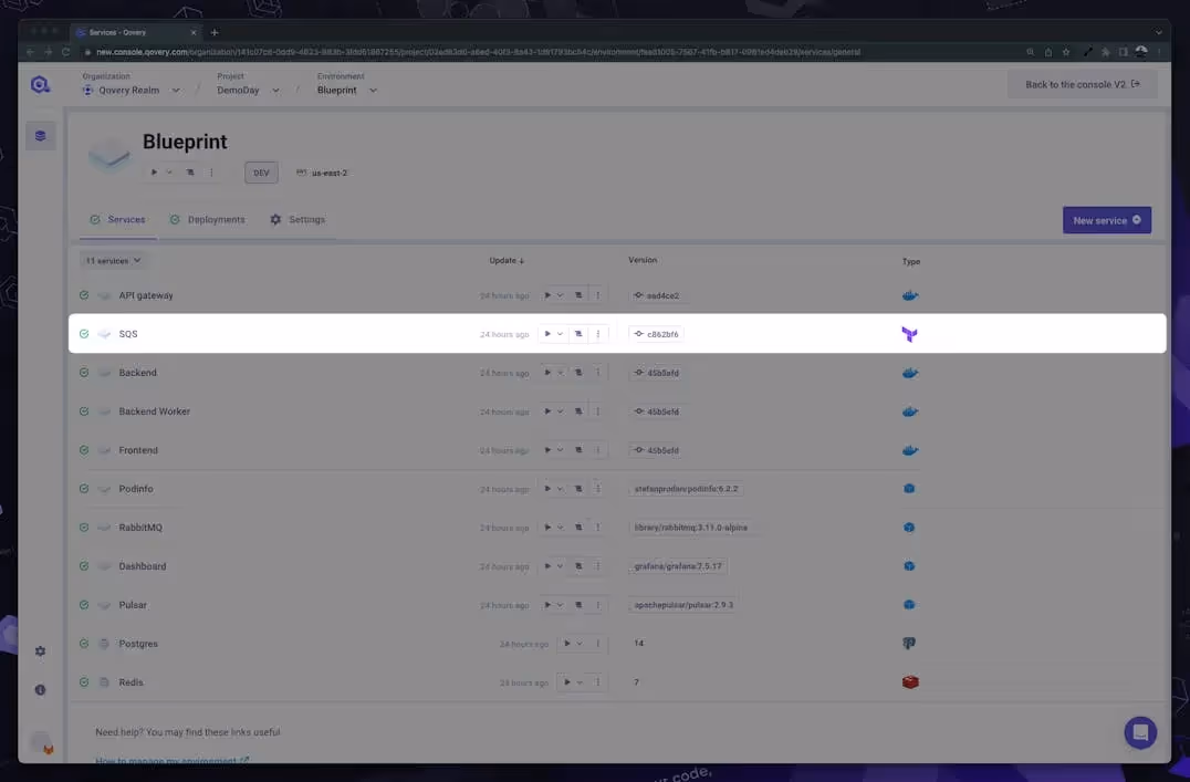 Example of a SQS Terraform Module deployed inside an Environment