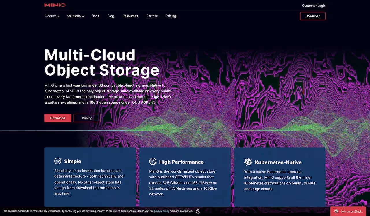 MinIO Landing Page