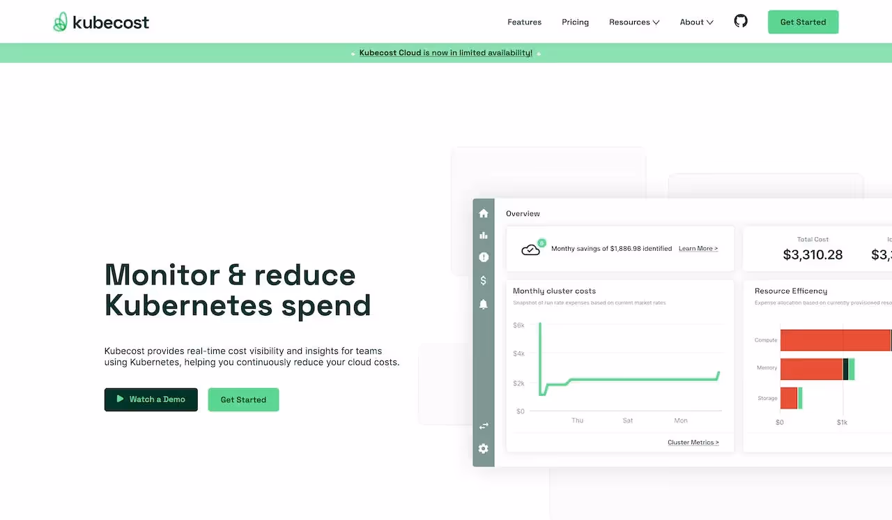 KubeCost Landing Page