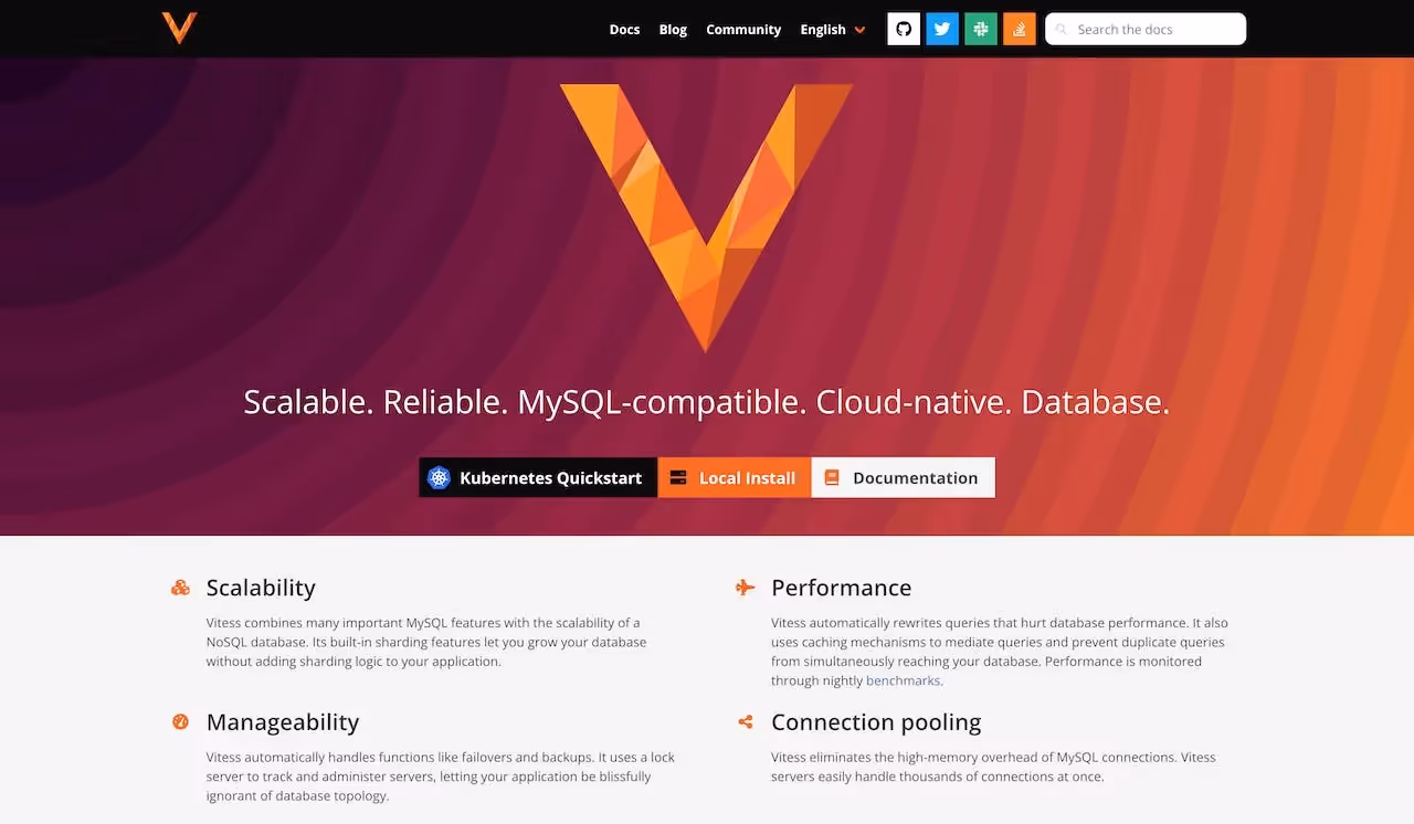 Vitess Landing Page