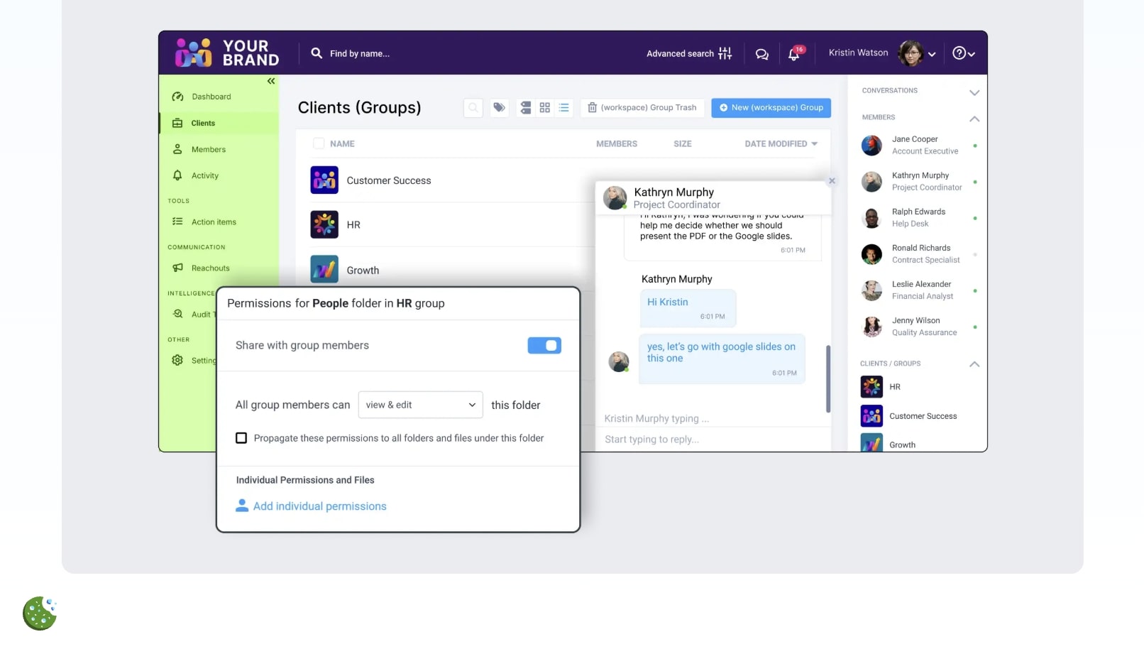 Client portal feature