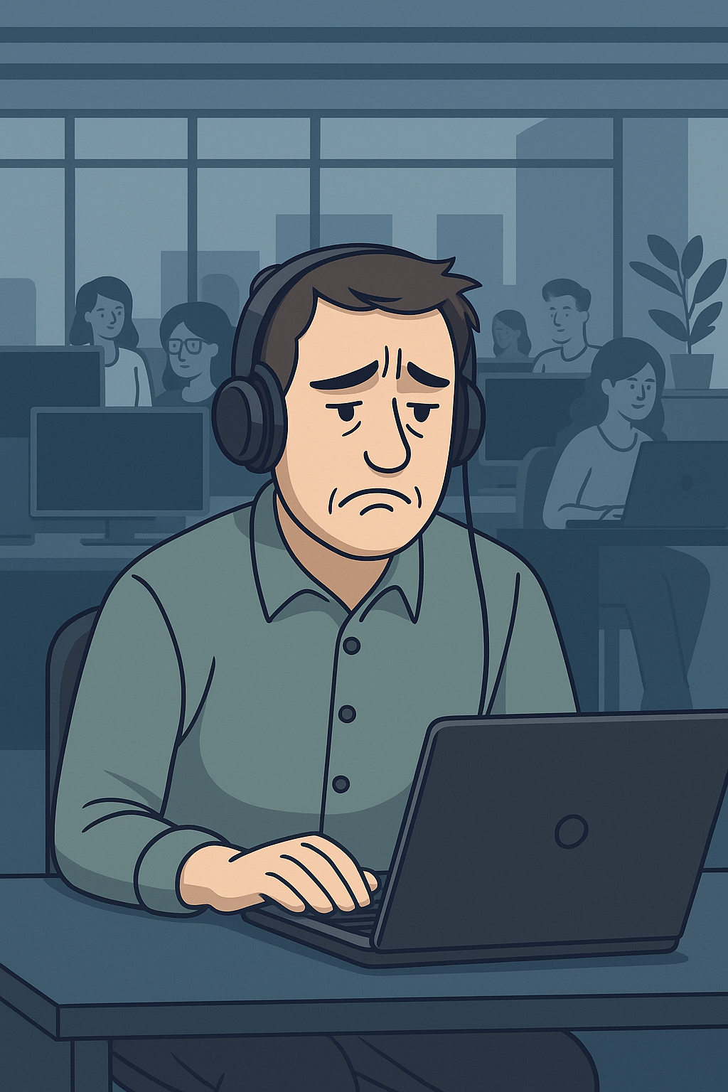 trauriger Mitarbeiter