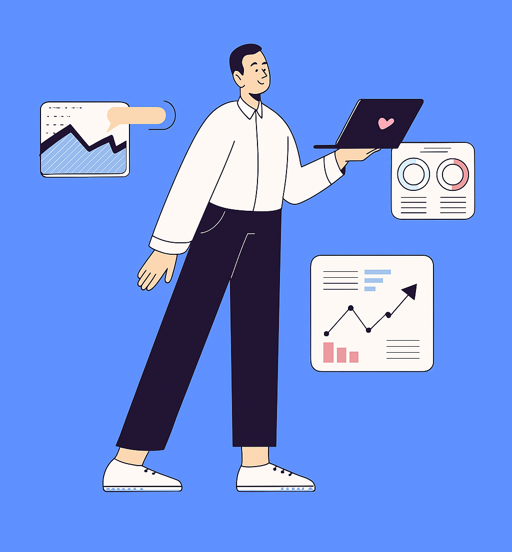 Arbeitender Mann mit Laptop