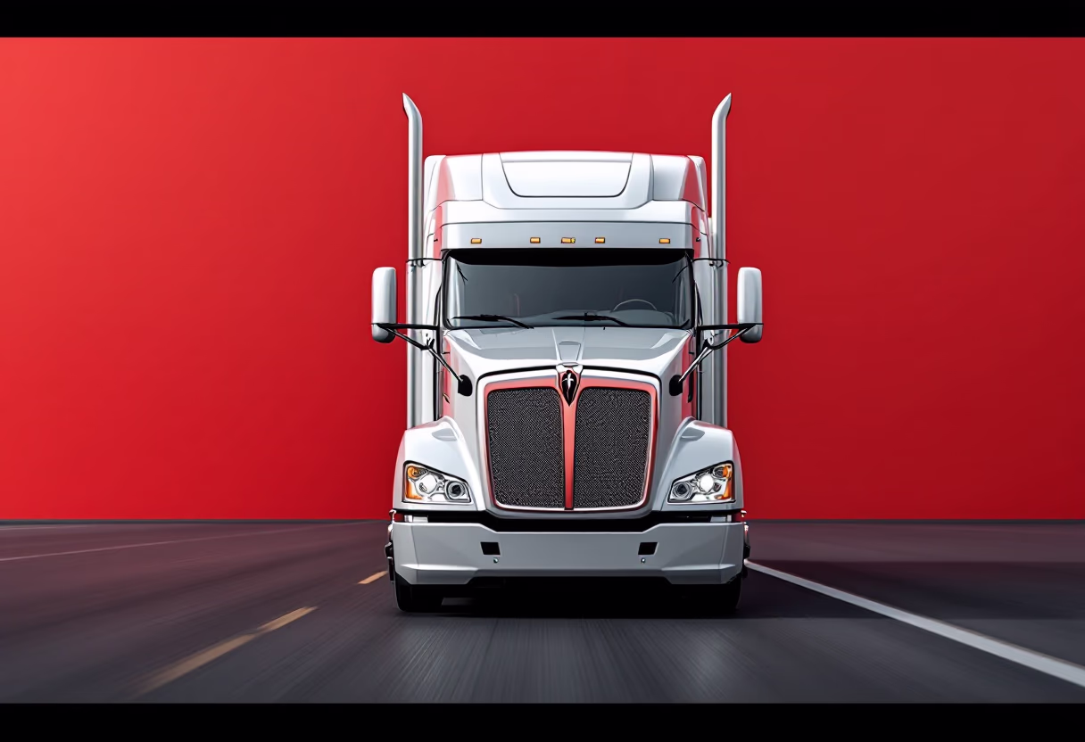 image of truck on the road (for a trucking company)
