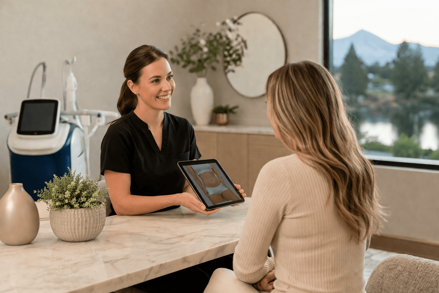 CoolSculpting Elite body contouring treatment in Bend, Oregon clinic setting