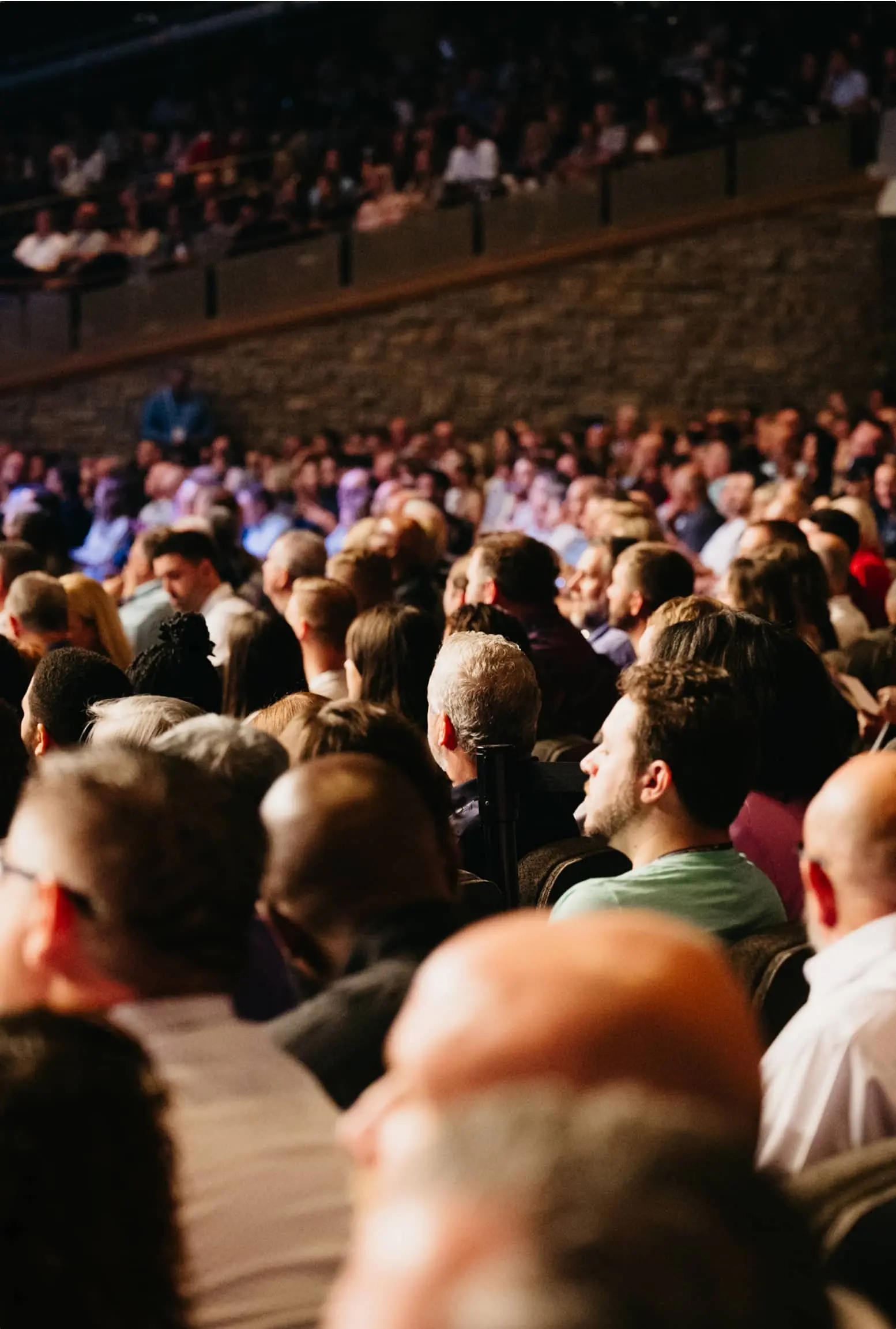 Large congregation listening to speaker