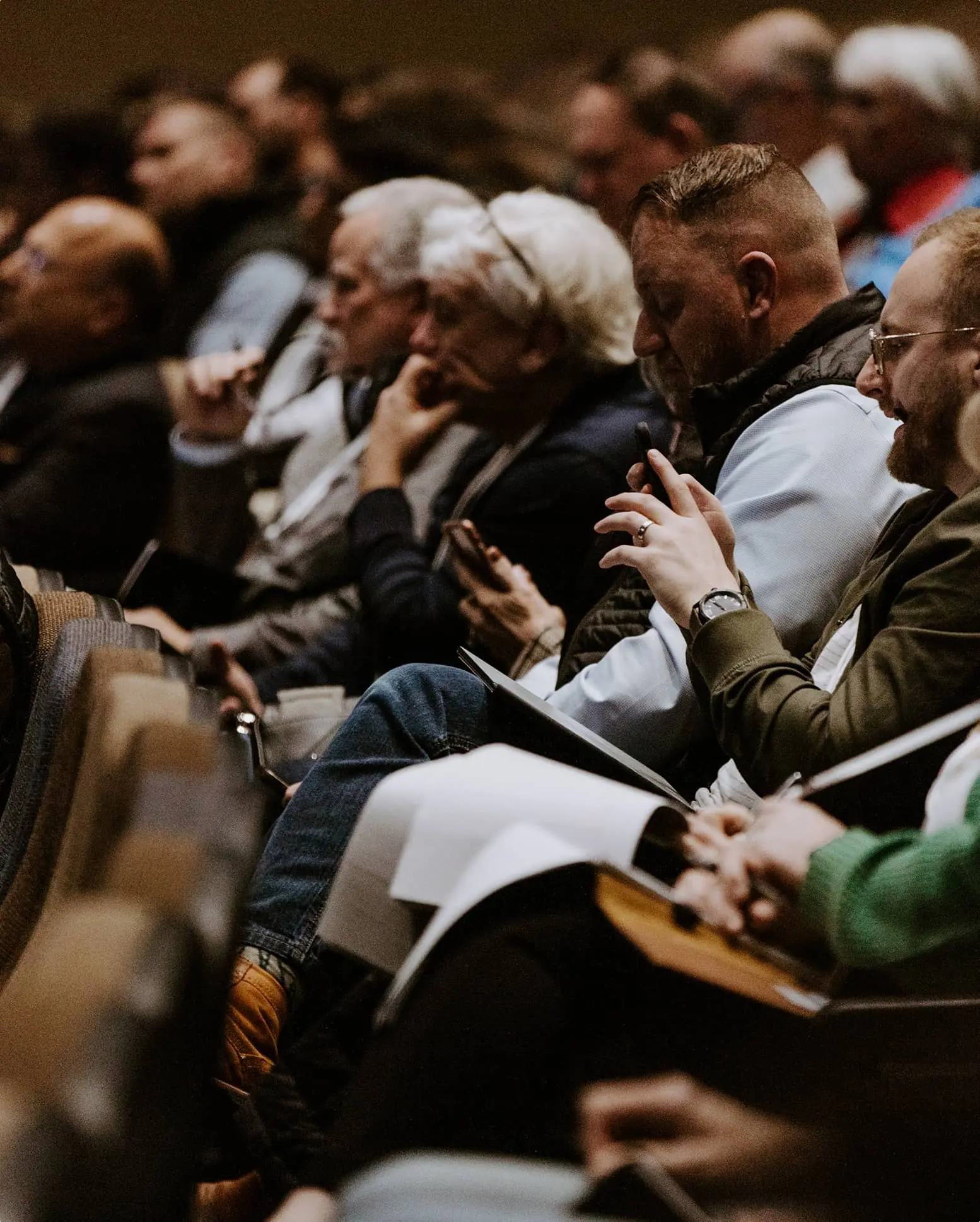 Congregation listening to speaker