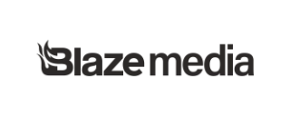 Lowercase black text logo that reads ‘blaze media’ in a modern, sans-serif font.