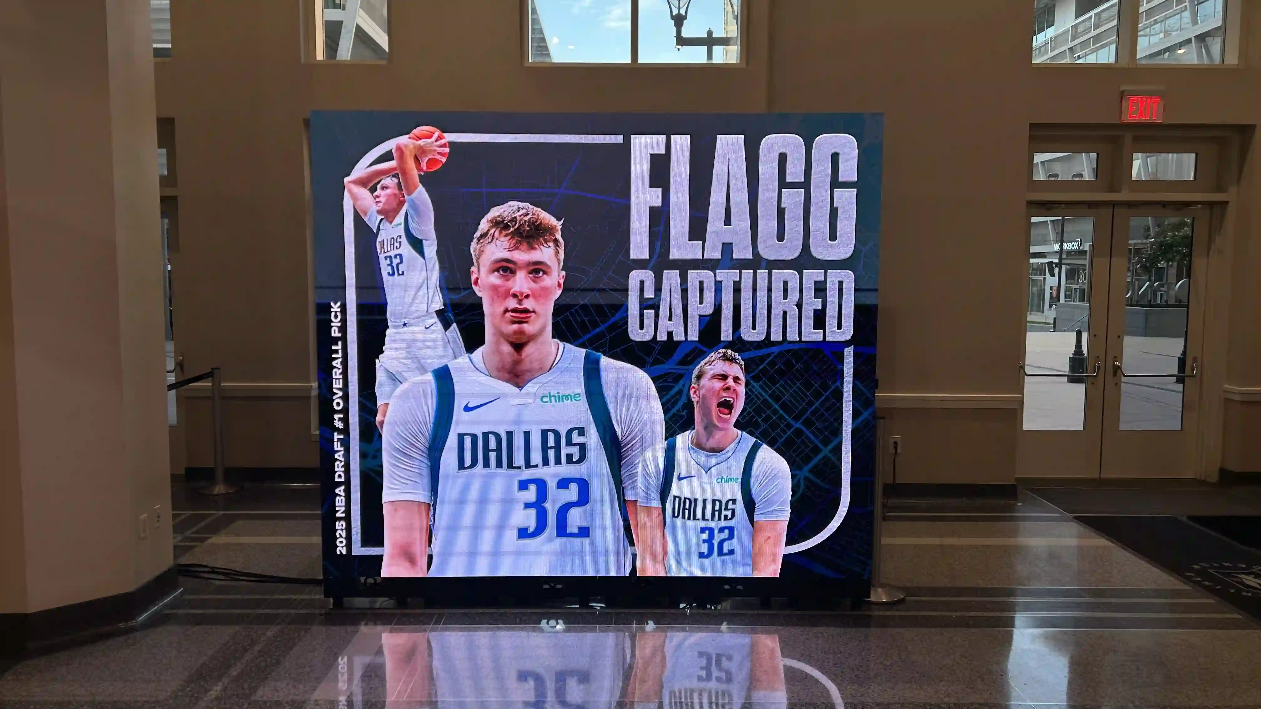 Cooper Rush "Flag Captured" static graphic at the American Airlines arena.