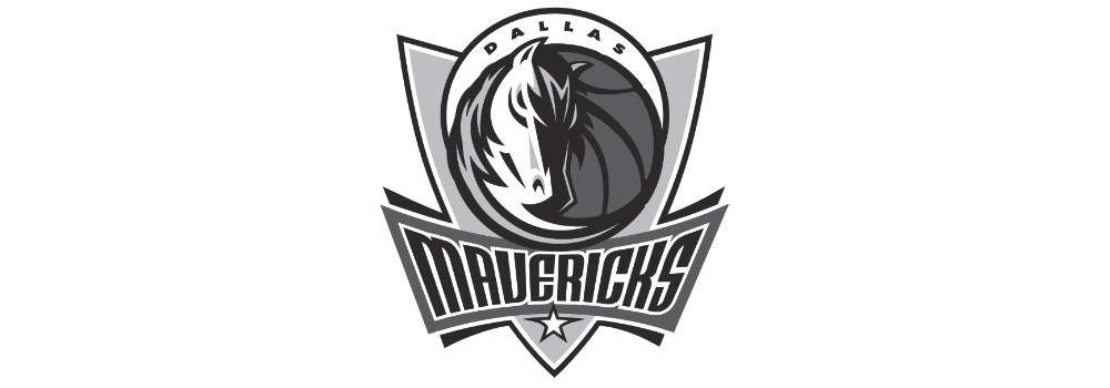 Dallas Mavericks logo in black and white.