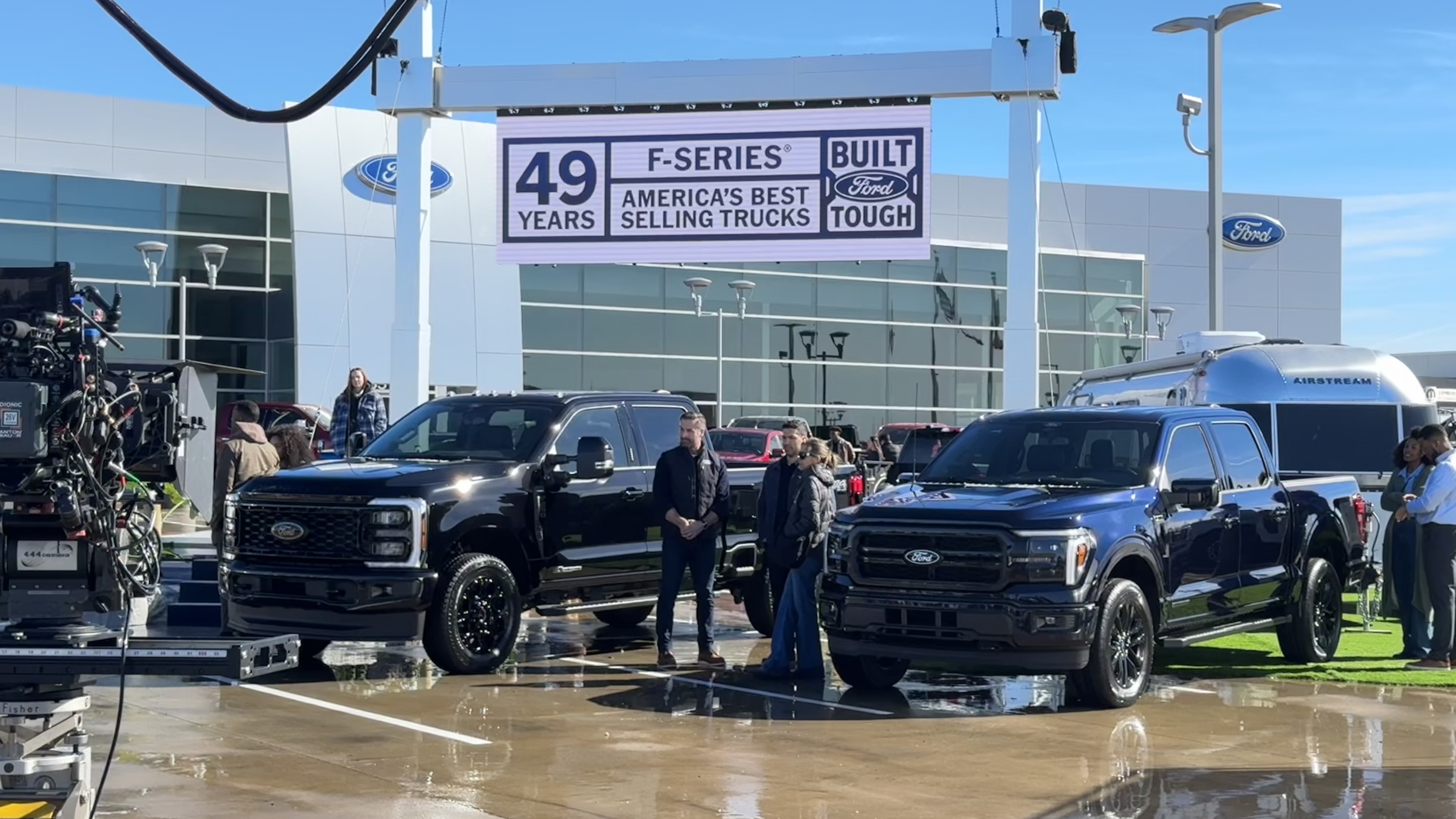LED video wall used for digital signage on a Ford Truck Month commercial set.