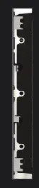 Side profile of a 1609E Mega Series cabinet showing its 40mm depth