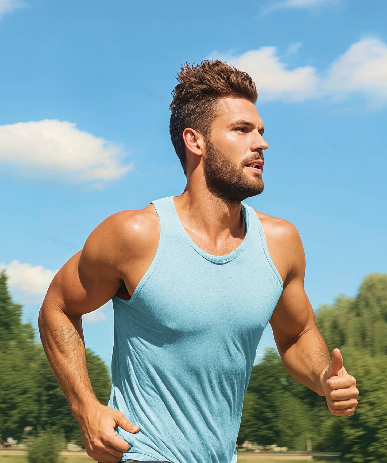 Muscular Man Exercising Small Image - Biotech X Webflow Template