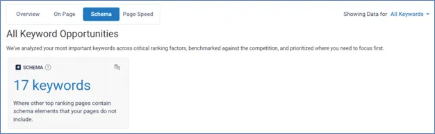 Screenshot of schema interface from BrightEdge SearchIQ.