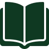 Dark green open book icon symbolizing reading, knowledge, or literature