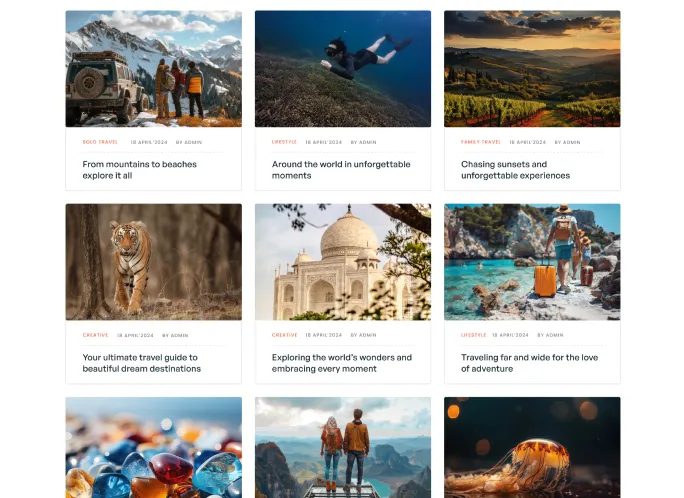 Blog cards preview