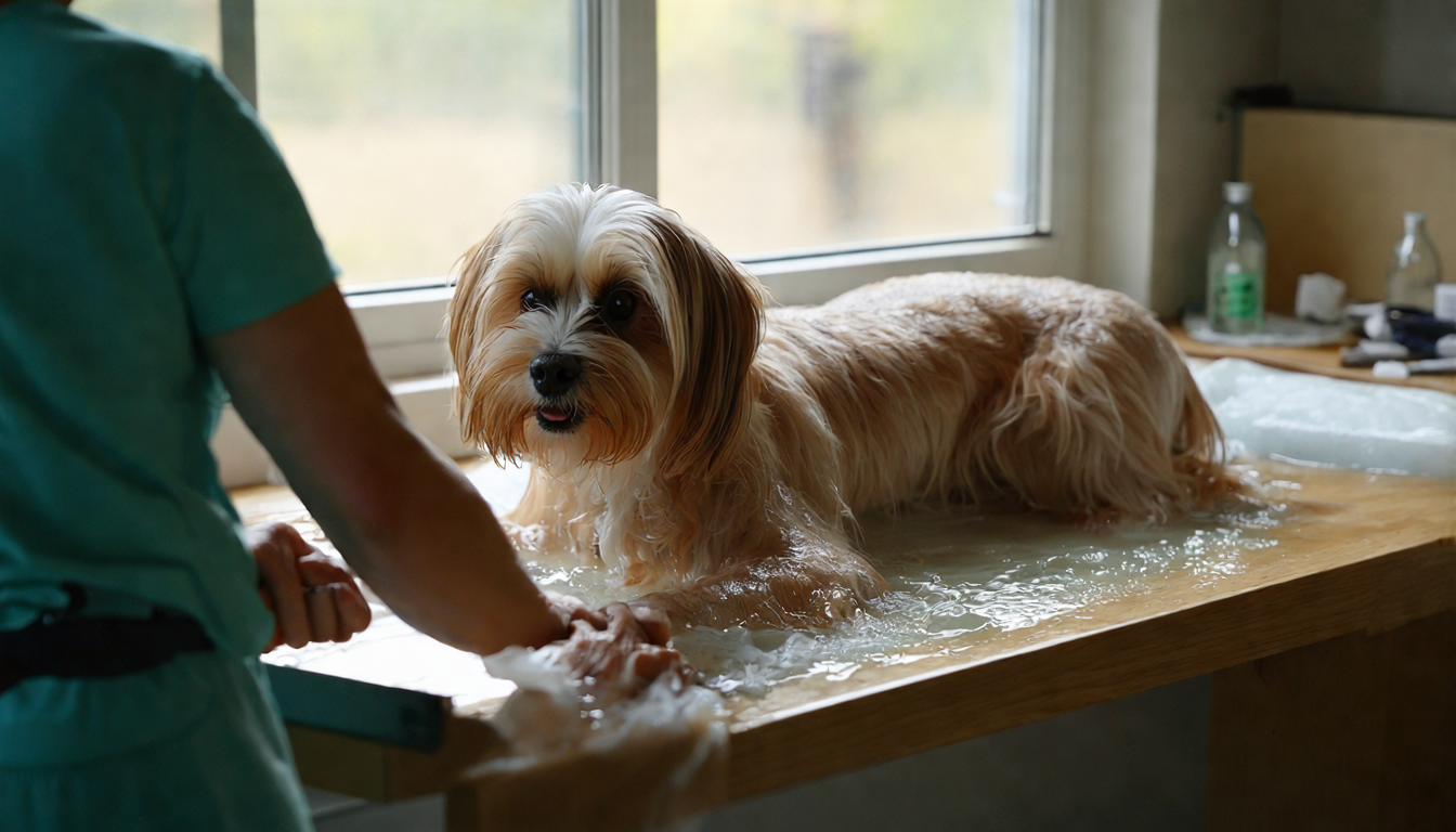 Optimized Grooming Workstation with Tools Professional Grooming Workspace Setup