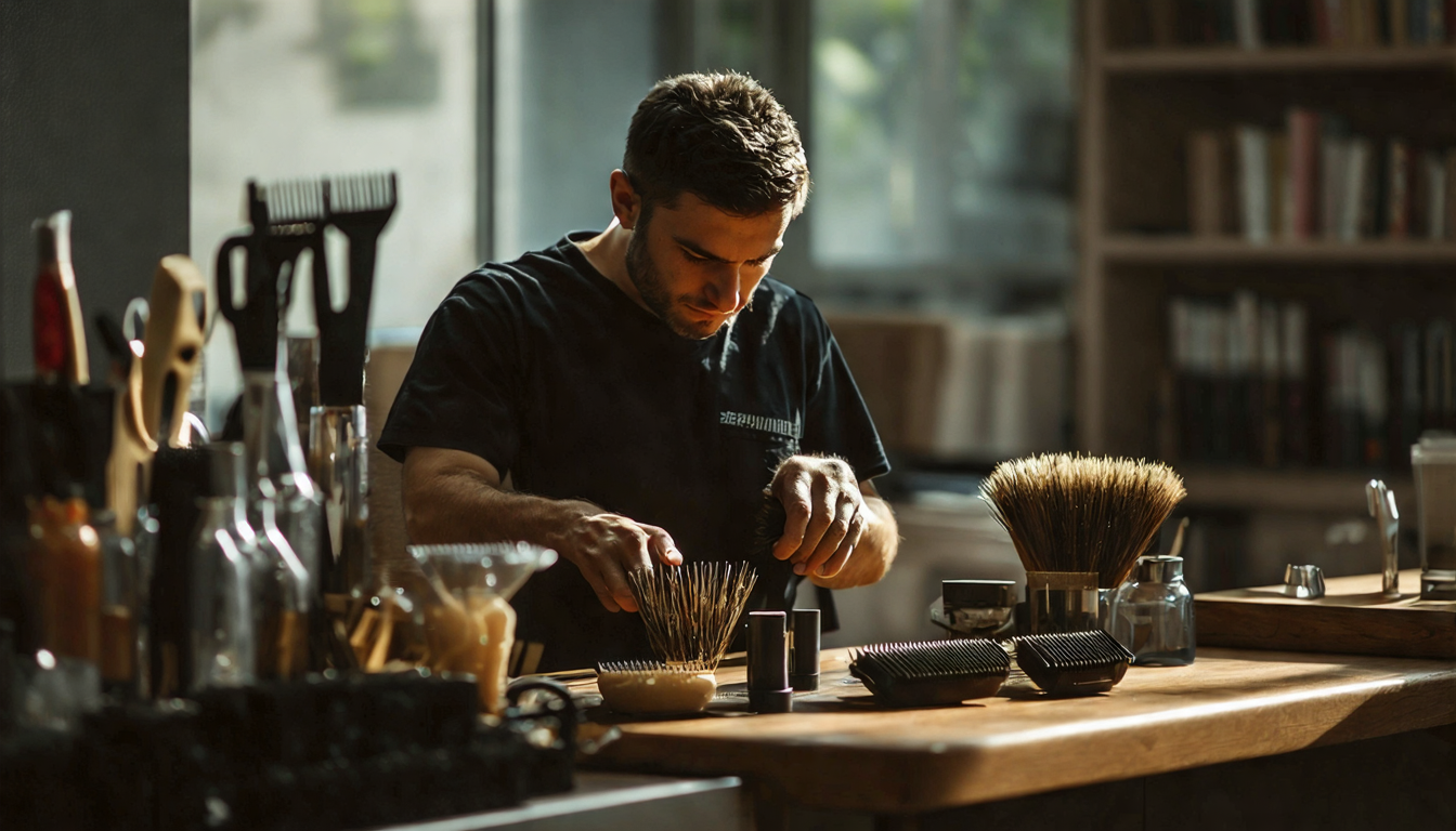 Student Grooming a Dog during Practical Training Hands-On Grooming Training Session