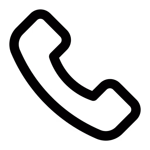 Black outline of a telephone icon.