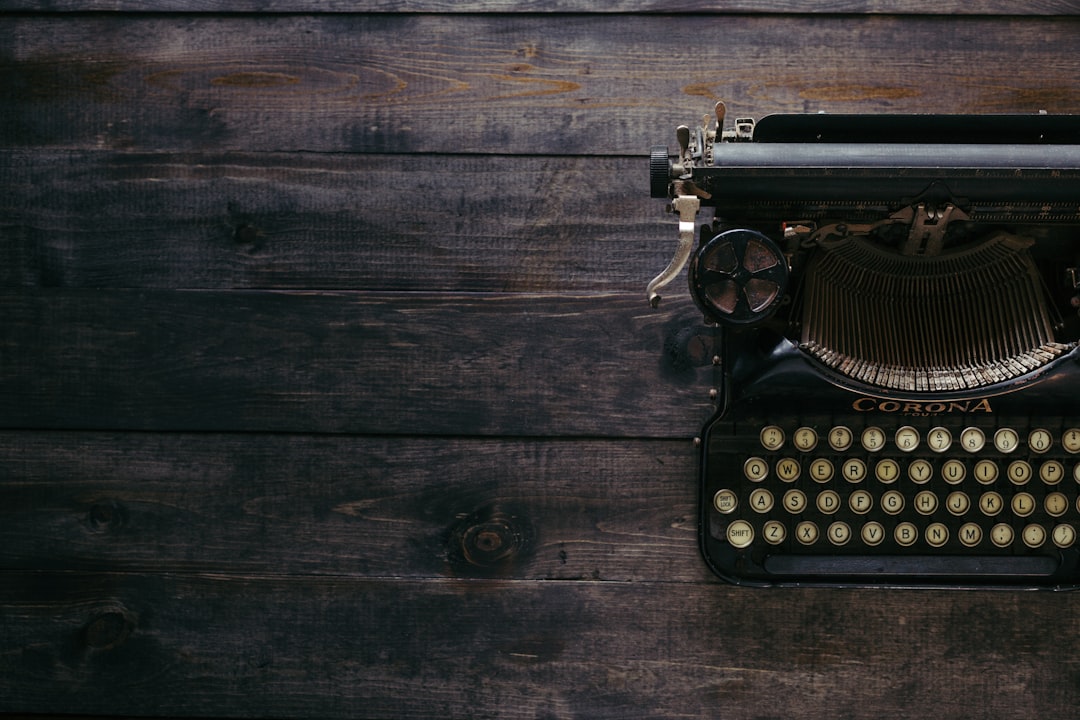 Vintage typewriter on a wooden table