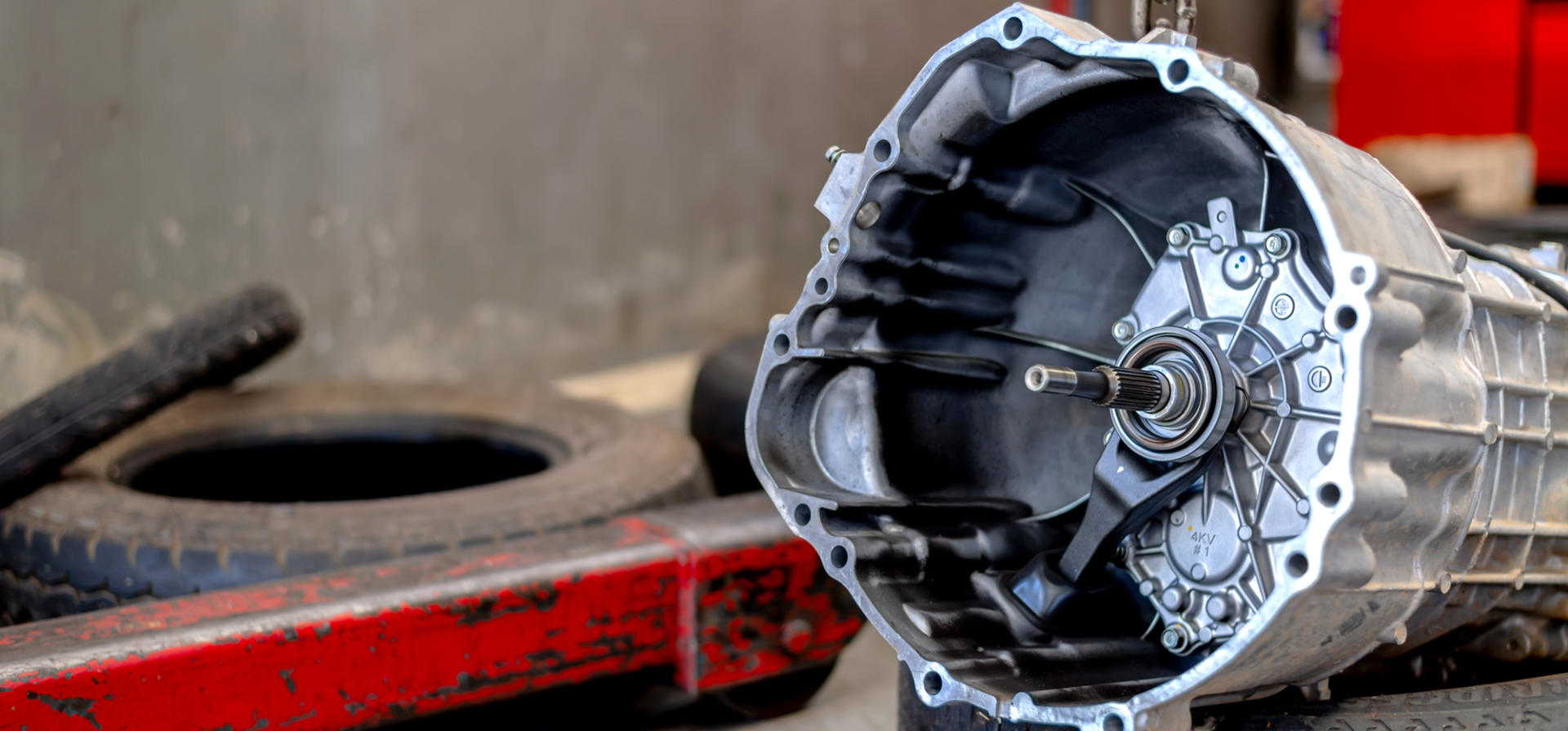 Transmission bell picture next to tire