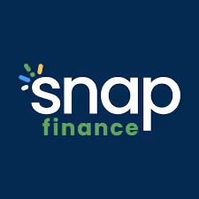 Snap Finance logo with colorful dots above the letter s on a dark blue background.