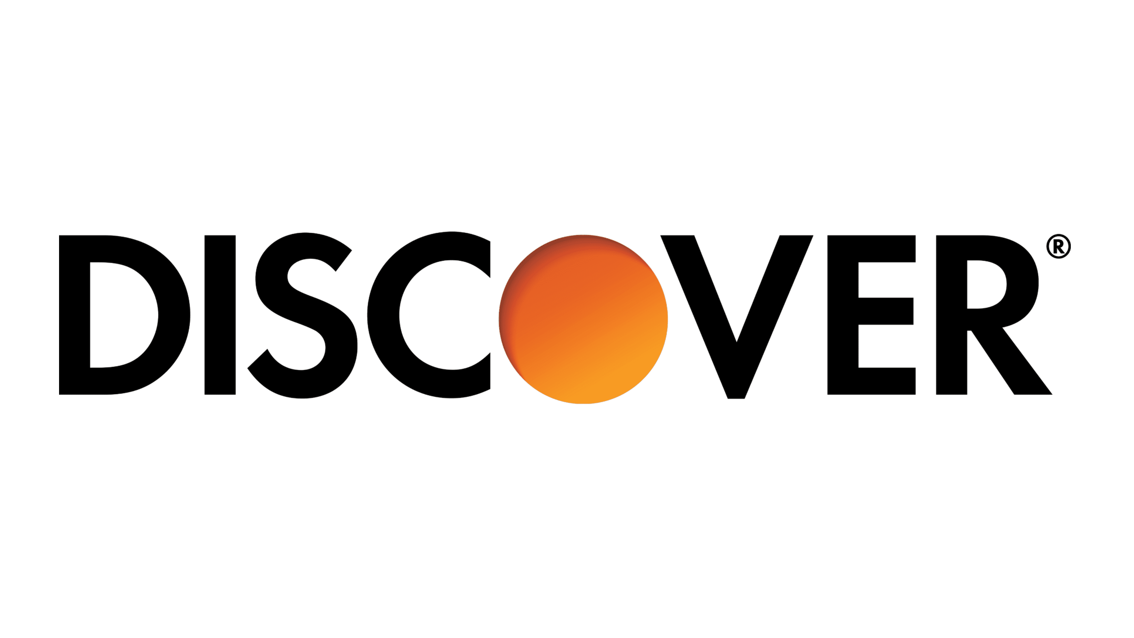 Discover credit card network logo with a gradient orange circle in the center.
