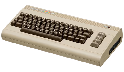 A white keyboard with black keys.