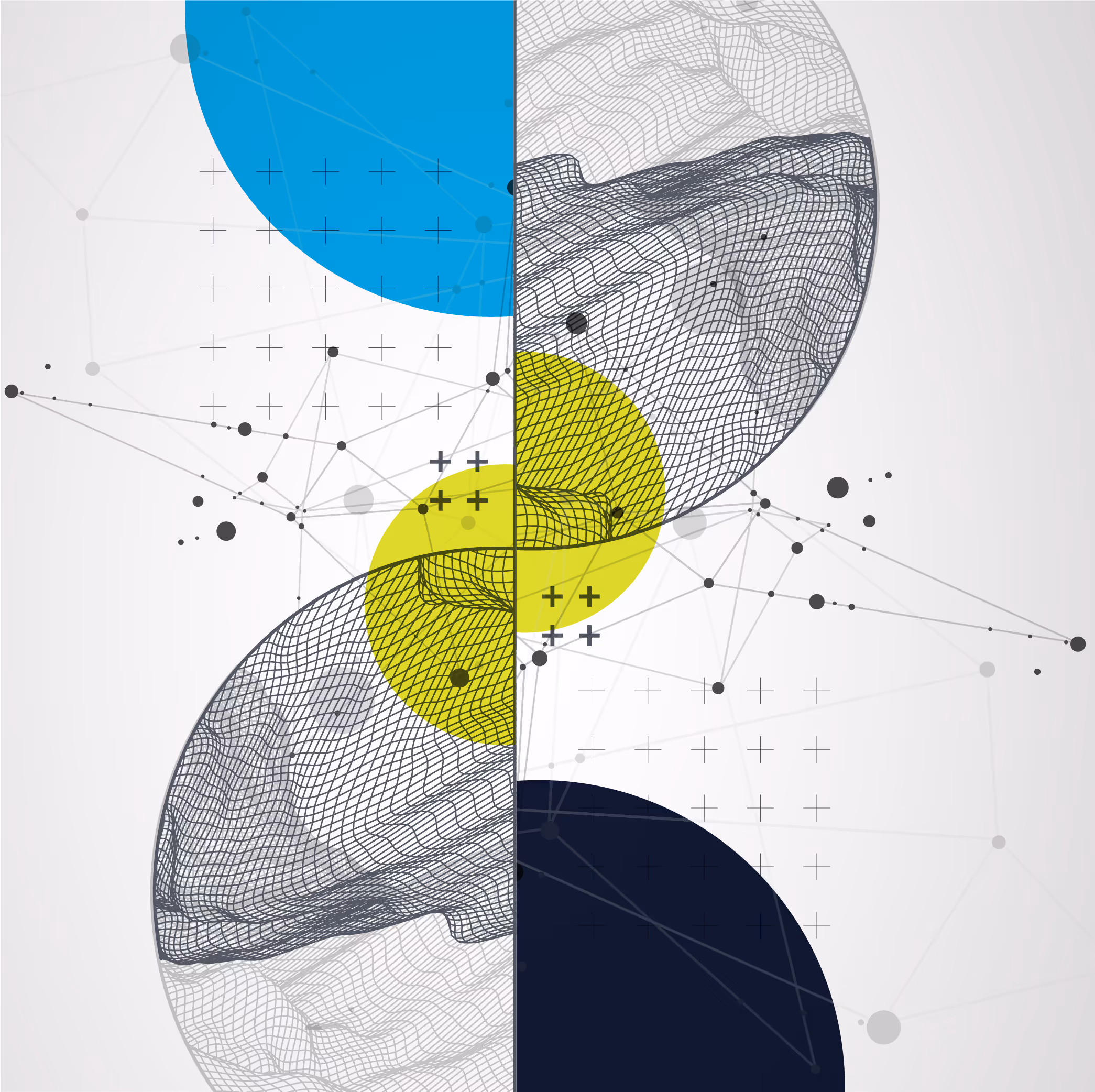 A blue and yellow circle with a black circle in the middle.