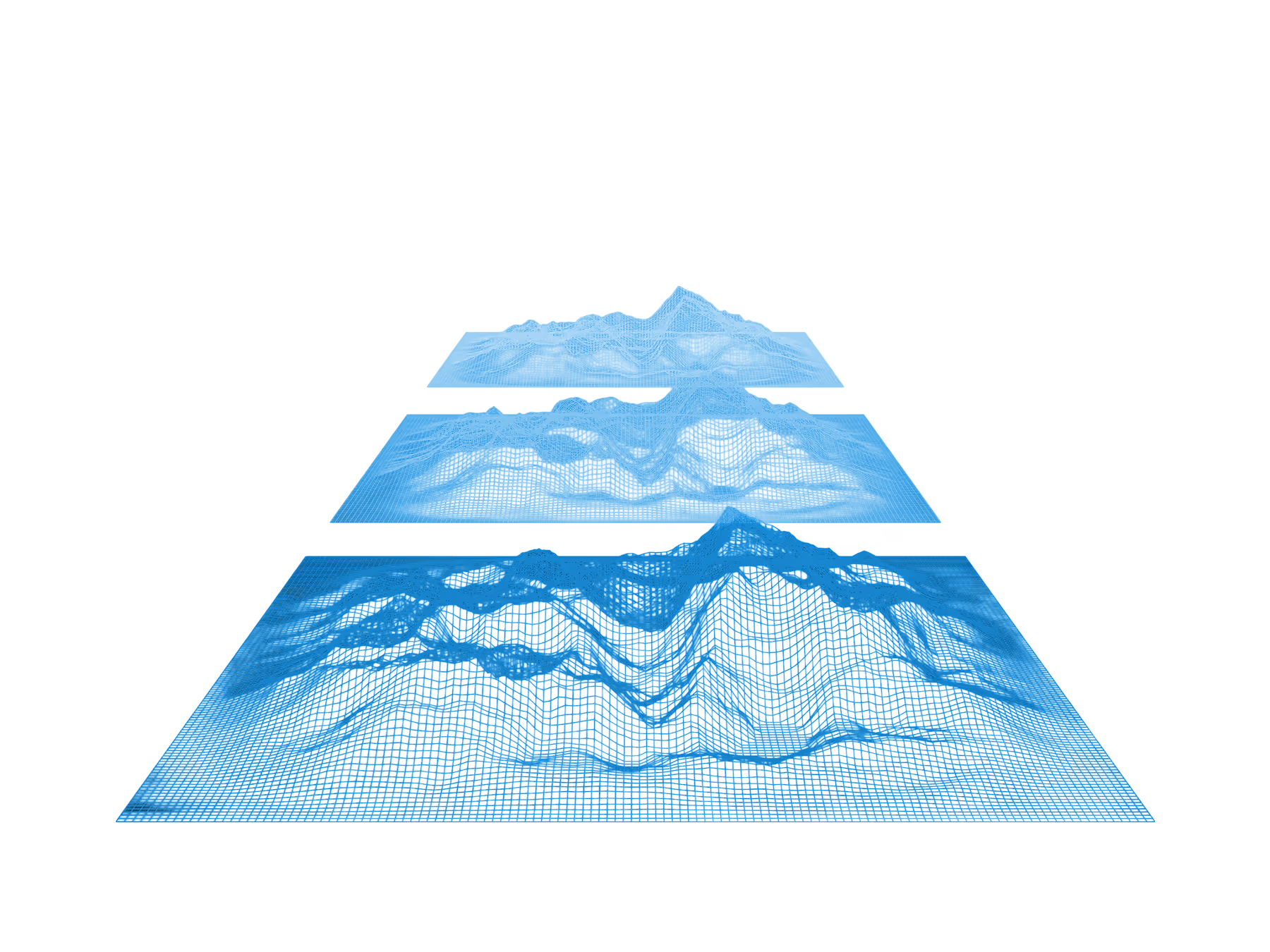 topographic mountains receding 