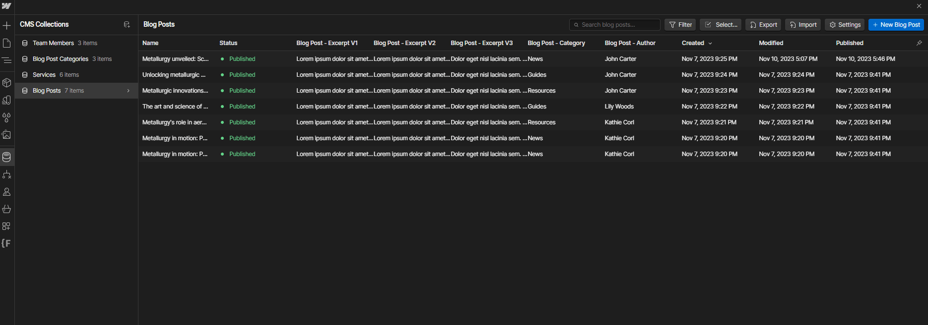 CMS Collection - Industrial X Webflow Template