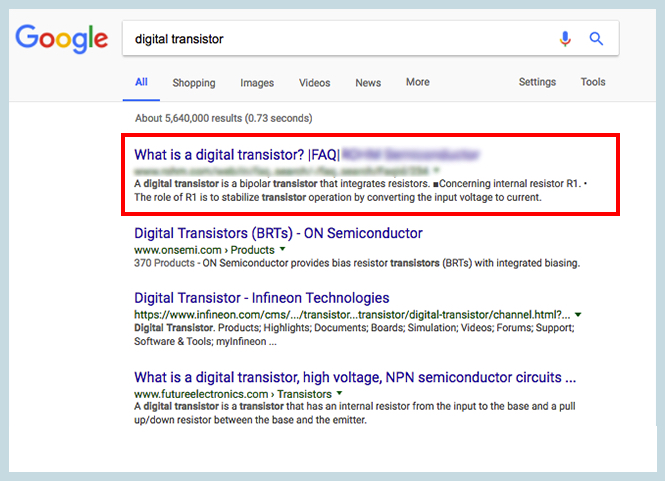 Keywords in Top Search Results