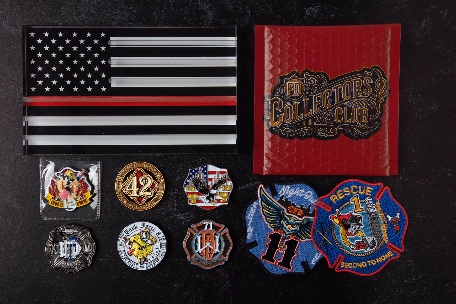 custom pins, patches, and coins