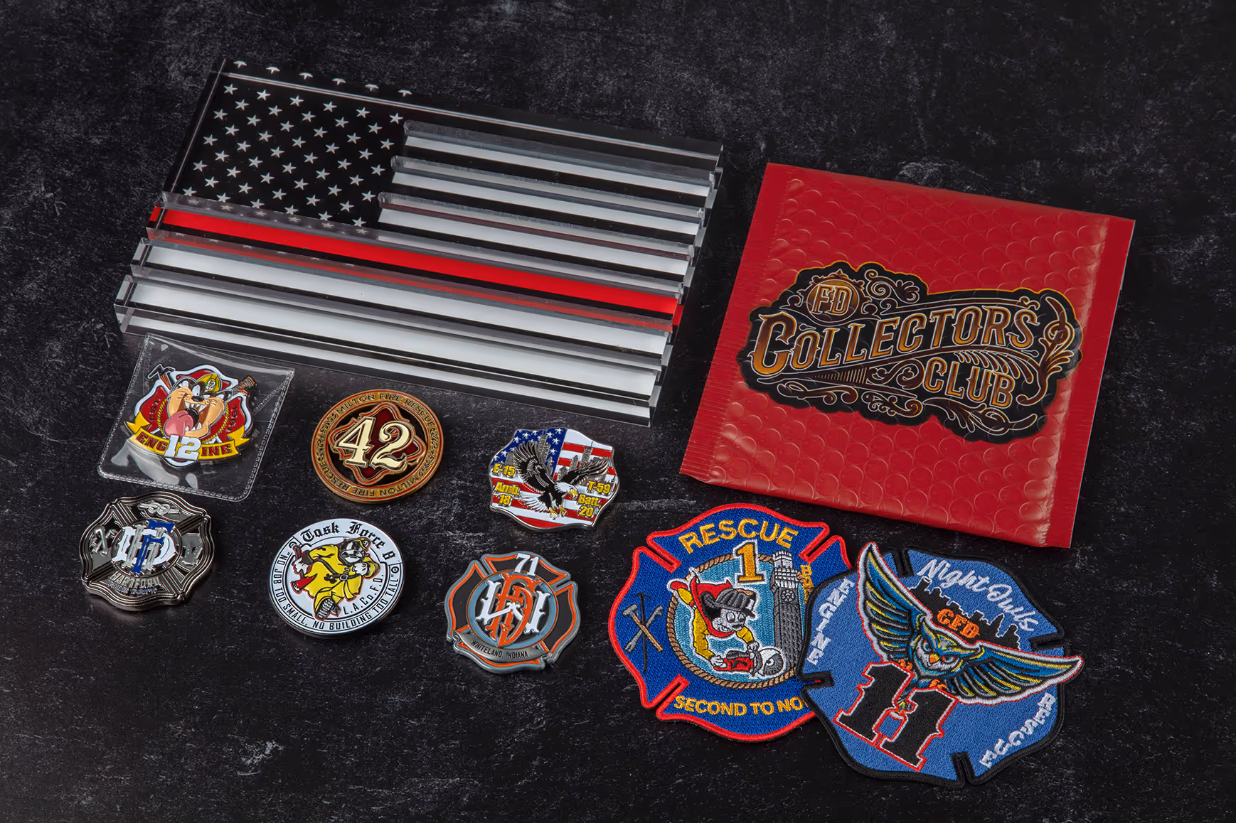 custom pins, patches, and coins