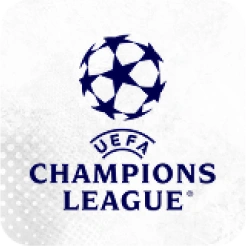 UEFA Champions League logo with a star-patterned football above the text.