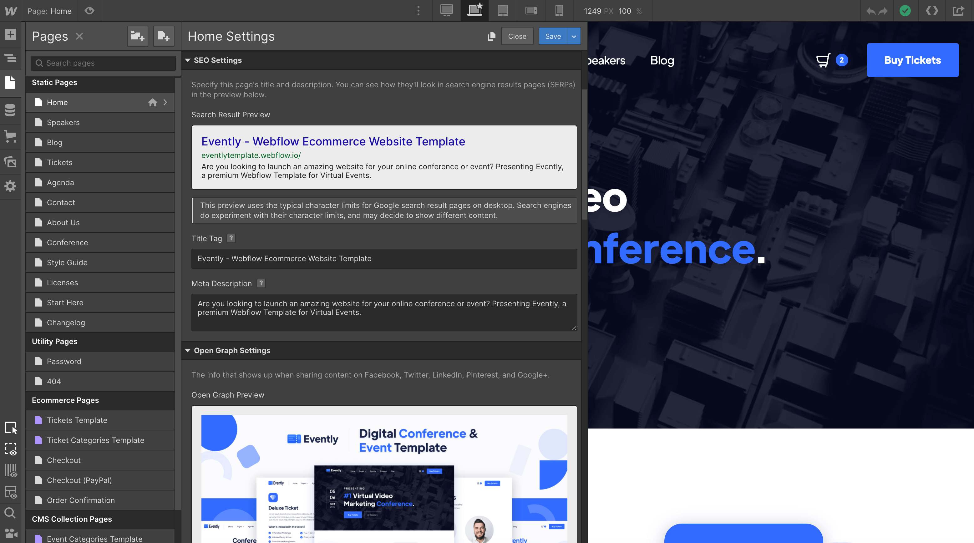 SEO - Evently Webflow Template