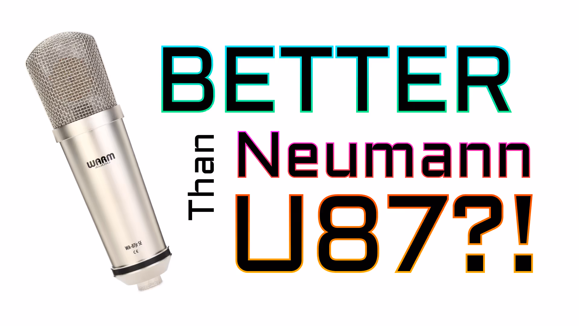 The Warm Audio WA 87jr SE microphone is pictured being compared to the Neumann U87 microphone.