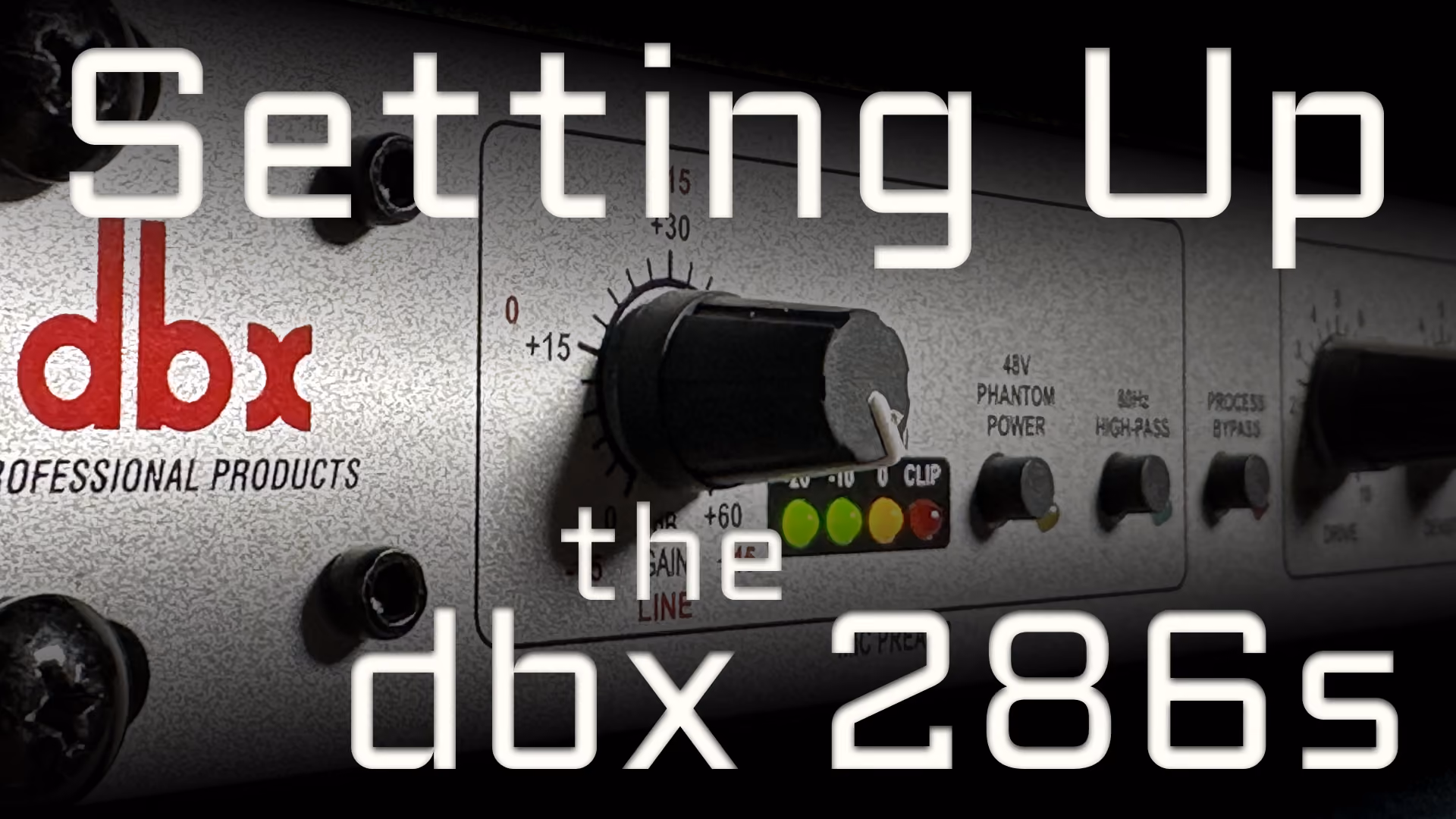 Close-up photo of the dbx 286s channel strip