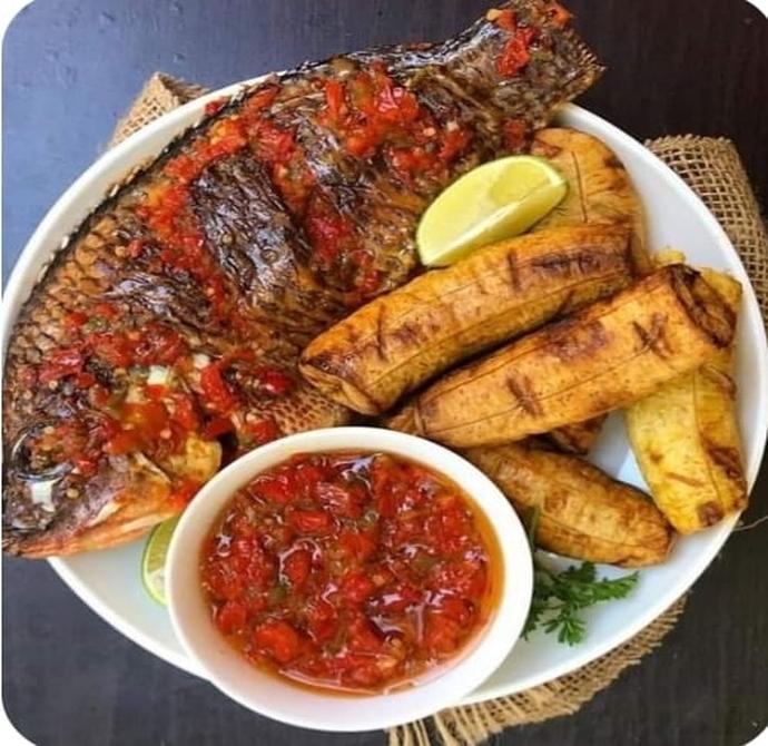 plantain and grilled tilapia