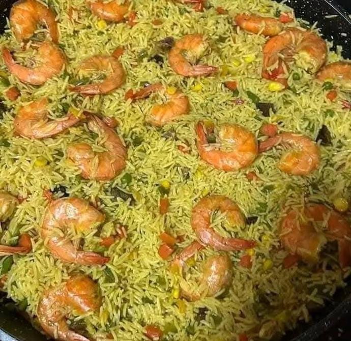 rice and shrimp